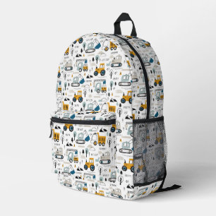Let's Move Vehicle Pattern Printed Backpack
