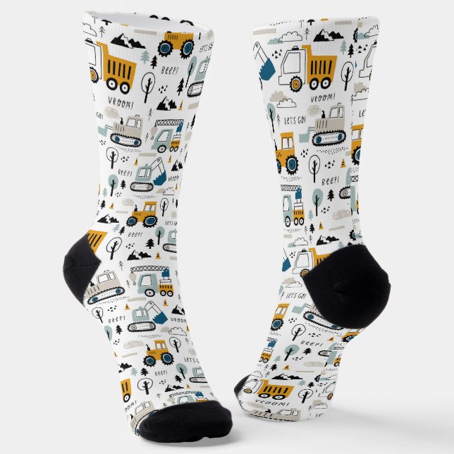 Let's Move Vehicle Pattern Socks (Angled)