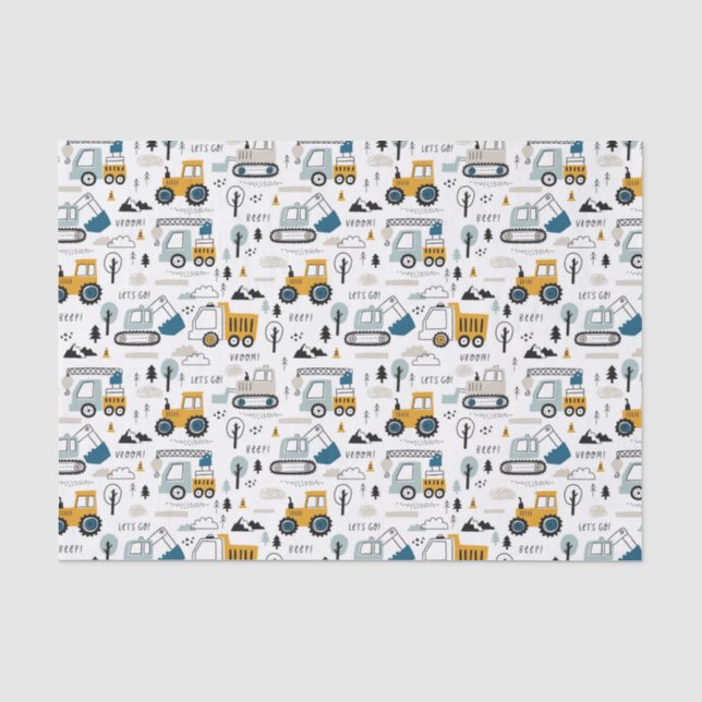 Let's Move Vehicle Pattern Tissue Paper (Front)