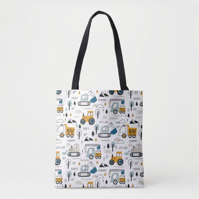 Let's Move Vehicle Pattern Tote Bag (Front)