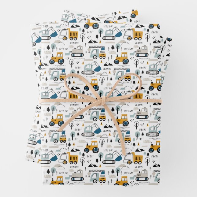 Let's Move Vehicle Pattern Wrapping Paper Sheet (In situ)