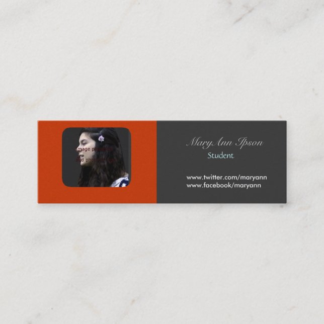 Let's Network .Photo Holder Academic  Student Life Mini Business Card (Front)