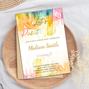 Let's Paint Birthday Invitations