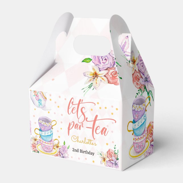 Let's par-tea, tea birthday favour box (Front Side)