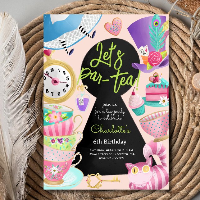 Let's par-tea! tea birthday invitation (Creator Uploaded)