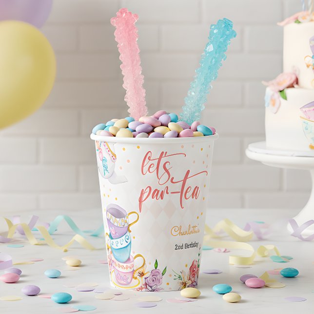 Let's par-tea,  tea birthday paper cups (Creator Uploaded)