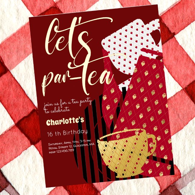 Let's par-tea tea elegant birthday invitation (Creator Uploaded)