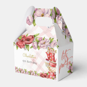 Let's par-tea, tea flowery birthday favour box