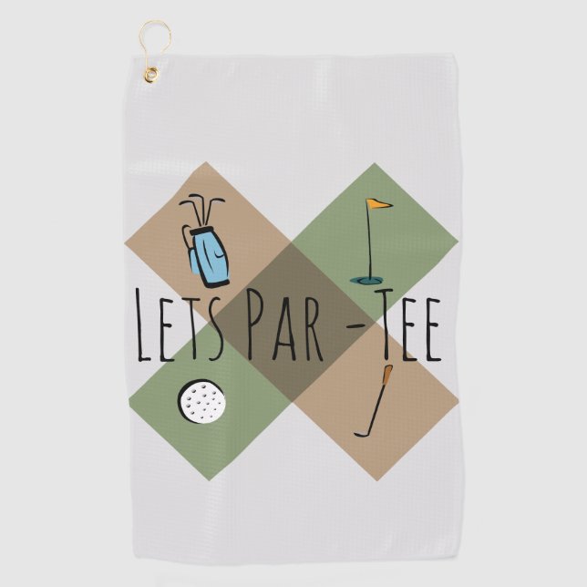 Let's Par Tee Funny Golf Humour Golf Towel (Front)