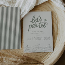 Lets Par-tee Golf 1st Birthday Invitation