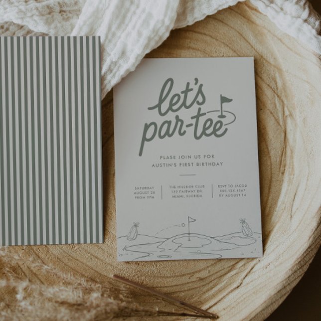 Lets Par-tee Golf 1st Birthday Invitation (Creator Uploaded)