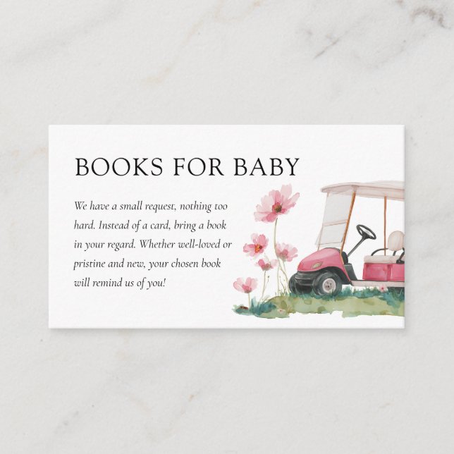 Let's Par-tee Golf Baby Shower Books Enclosure Card (Front)