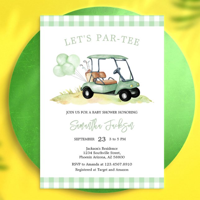 Let's Par-tee Golf Baby Shower Invitation (Creator Uploaded)