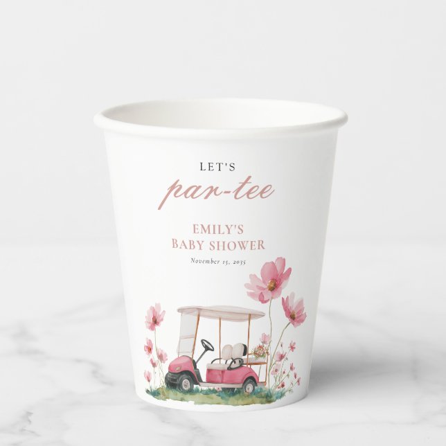 Let's Par-tee Golf Baby Shower Paper Cups (Front)