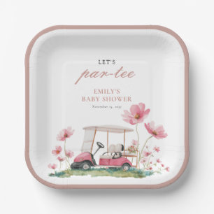 Let's Par-tee Golf Baby Shower Paper Plate