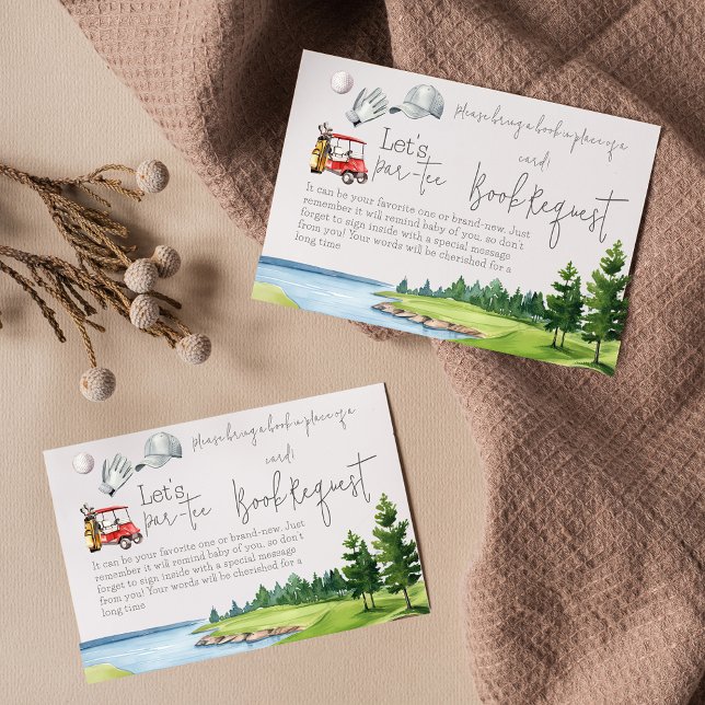 Let's Par Tee Golf Baby Shower Sport Book Request Enclosure Card (Creator Uploaded)
