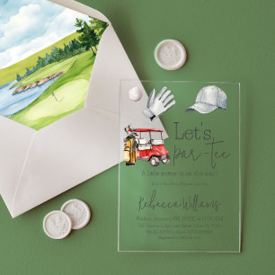 Let's Par Tee Golf Baby Shower Sport Theme Party Acrylic Invitations
