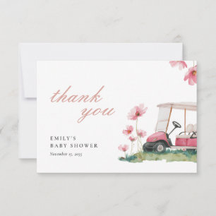 Let's Par-tee Golf Baby Shower Thank You Card