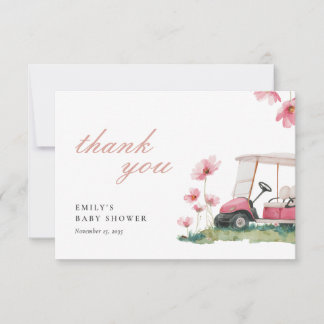 Let's Par-tee Golf Baby Shower Thank You Card