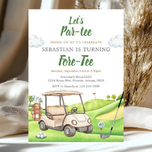 Let's Par Tee Golf Birthday Invitation