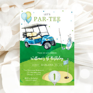 Let's Par-tee Golf Boy 1st Birthday Invitati Invitation