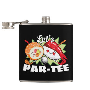 Lets Par Tee Golf Pun - Golfing Party Hip Flask