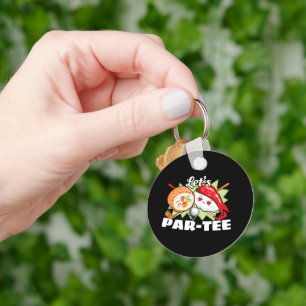 Lets Par Tee Golf Pun - Golfing Party Key Ring