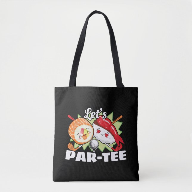 Lets Par Tee Golf Pun - Golfing Party Tote Bag (Front)