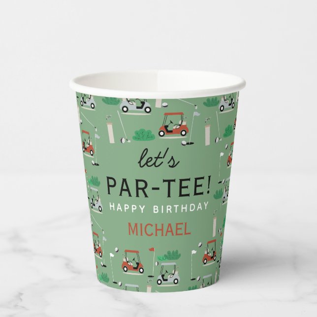 Let's Par-Tee Golf Theme Birthday Party Paper Cups (Left)