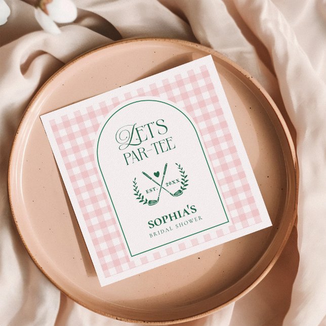 Let's Par-Tee Modern Golf Bridal Shower Napkin (Creator Uploaded)