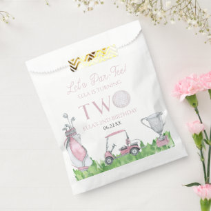 Let's Par-Tee Pink Golf 2nd Birthday Party Favour Bags