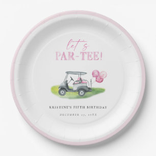 Let's Par-Tee Pink Golf Birthday Paper Plates