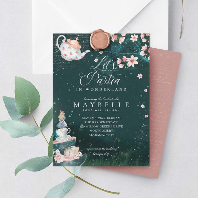 Let's Partea Bridal Alice In Wonderland Tea Party Invitation (Creator Uploaded)