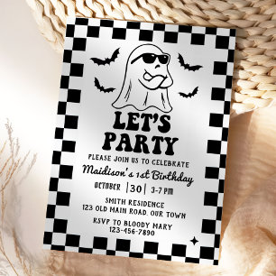 Let's Party 1st Birthday Halloween Party Invitation