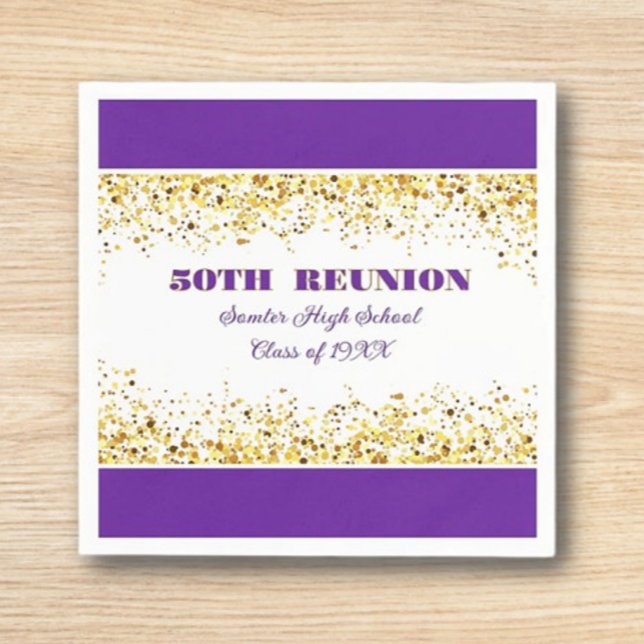 Let's Party! 50th Class Reunion custom  Napkin (Creator Uploaded)