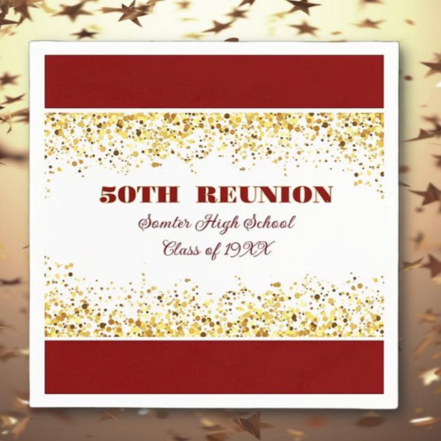 Let's Party! 50th Class Reunion custom  Napkin (Creator Uploaded)