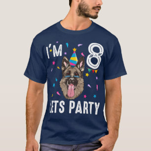 Lets Party 8Th Birthday With German Shepherd T-Shirt