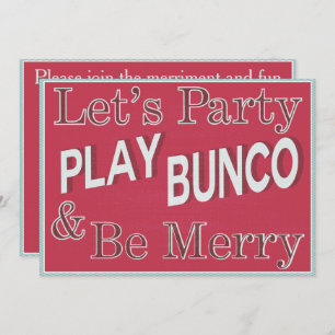 Let's Party and Play Bunco Invitation