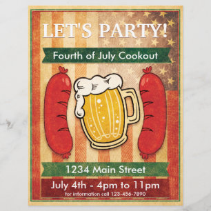 Let's Party! Barbecue Fourth of July Flyer
