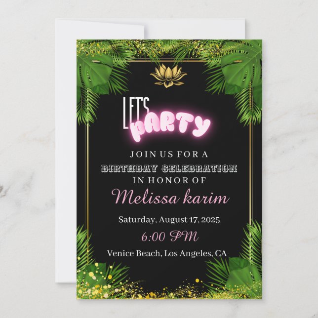 LET'S PARTY! BIRTHDAY CELEBRATION INVITE (Front)