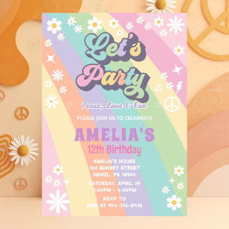 Let's party birthday invitation