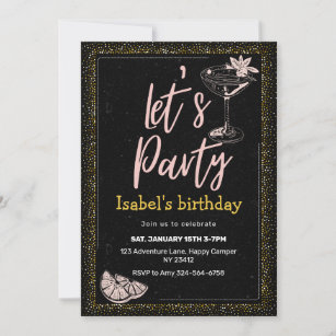Let's Party  Birthday Invitation