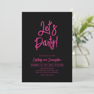 Let's Party   Black & Pink Party & Event Invitation