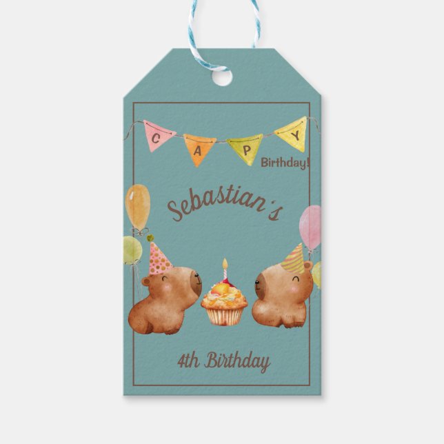  Let's Party Capybara Style Gift Tags (Front)