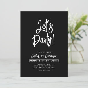 Let's Party Chic Brush Script Any Occasion Party Invitation