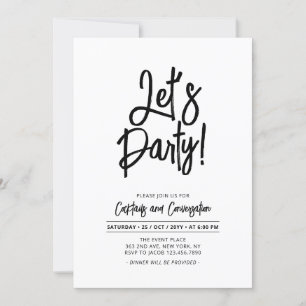 Let's Party   Chic Script Any Party Event Invitation