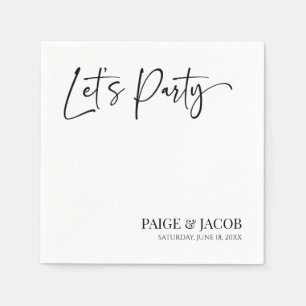Let's Party Classic Modern Minimal Wedding Napkin