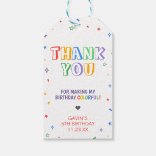 Let's Party Colourful Birthday Party Favour Tags