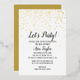 Let's Party Confetti Retirement Party Gold