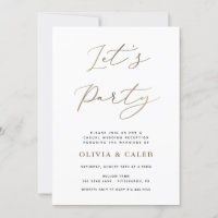 Let's Party Elopement Wedding Reception invitation